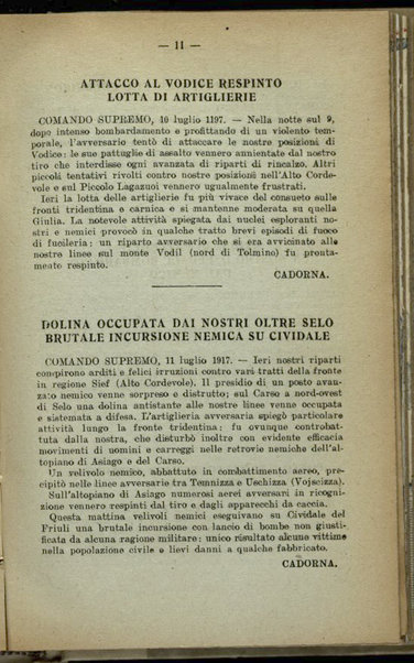 Il diario della nostra guerra : bollettini ufficiali dell'esercito e della marina